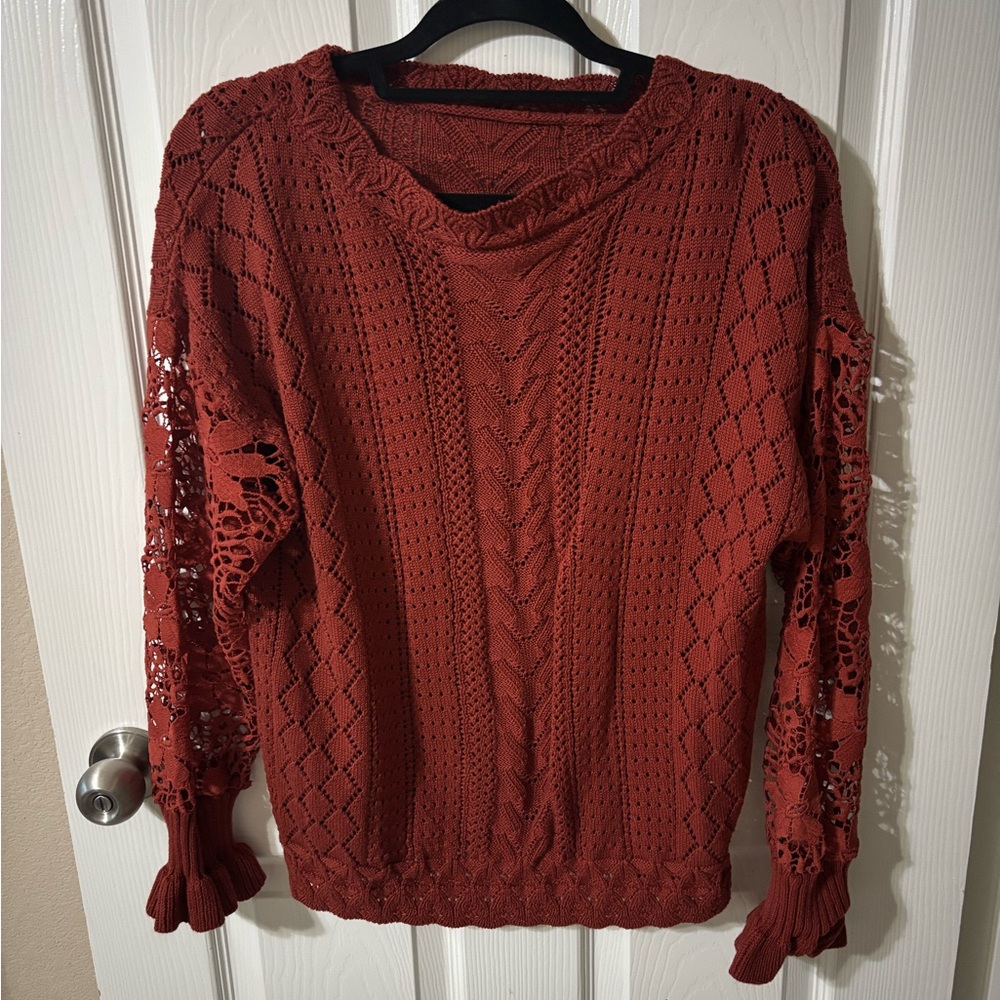 BCX Women's Brick Red Knit Sweater